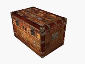 Vintage Postal Trunk 3D मॉडल