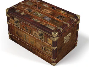 Vintage Postal Trunk 3D Model