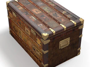 Vintage Postal Trunk 3D Model