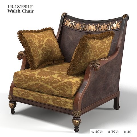 CENTURY walsh chair lr-18190lf leather fabric combination classic tradirional luxury armchair 3D 모델 .c4d .max .obj .3ds .fbx .stl .blend 