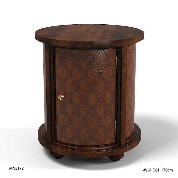 CENTURY Round Bedside Table MN5173 3D Model .c4d .max .obj .3ds .fbx .stl .blend 