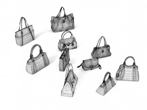 Luxury handbag set Modelo 3D
