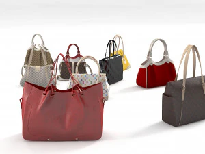 Luxury handbag set 3D Model