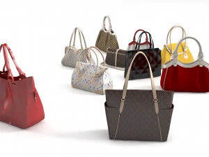 Luxury handbag set 3D Model