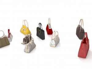 Luxury handbag set 3D Model