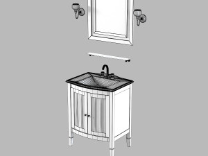 Imperial bathrooms Linea bathroom furniture Modelo 3D
