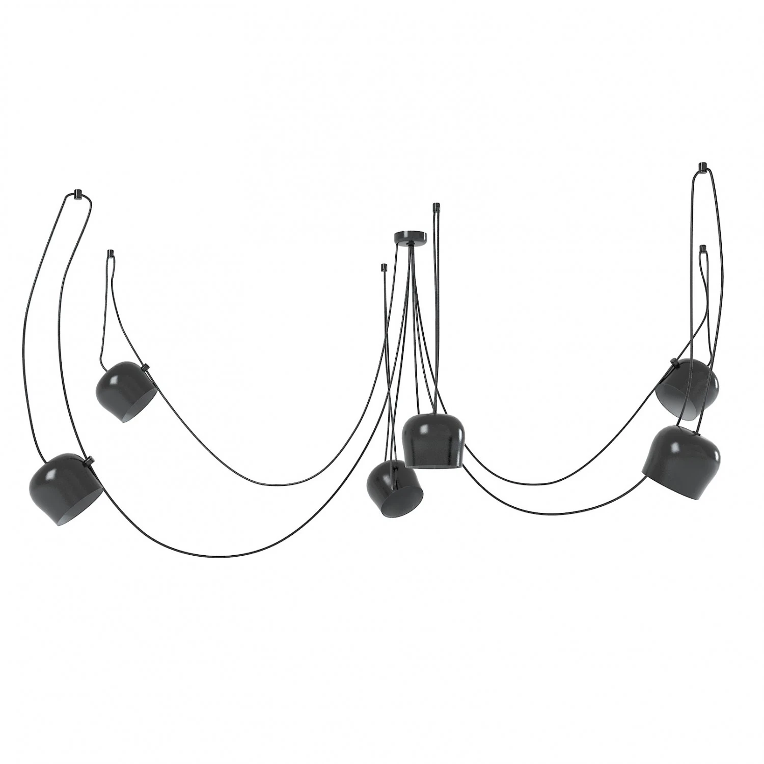 Floss Aim Black MOdern Chandelier 3D Model .c4d .max .obj .3ds .fbx .stl .blend 
