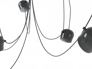 Floss Aim Black MOdern Chandelier 3D Model