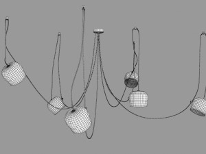 Floss Aim Black MOdern Chandelier 3D Модель