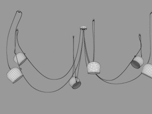 Floss Aim Black MOdern Chandelier 3D Модель