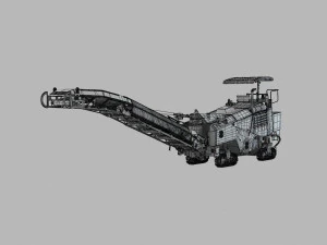 Asphalt cold milling machine 3D Model
