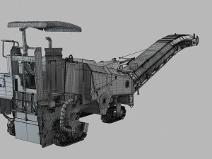 Asphalt cold milling machine 3D Model