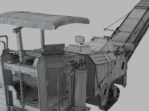 Asphalt cold milling machine 3D Model