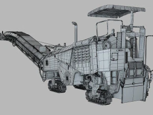 Asphalt cold milling machine 3D Model