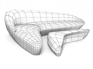 Zaha Hadid Moon System Sofa Furniture 3D Model