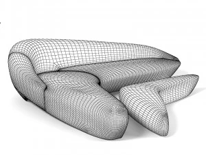 Zaha Hadid Moon System Sofa Furniture 3D Model