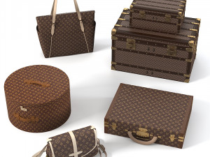 Louis Vuitton luggage bag 3D model