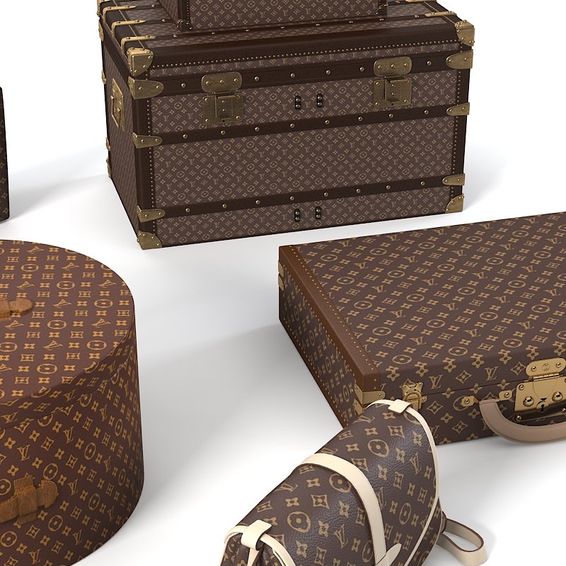 Louis Vuitton Suitcases 3D model