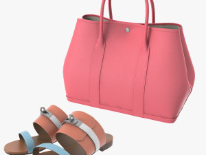3D model Hermes Birkin Bag Orange Leather VR / AR / low-poly