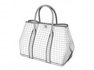 Black Leather Garden Party 36 Bag 3D Model