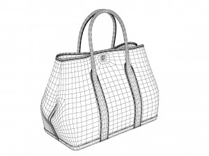 Black Leather Garden Party 36 Bag 3D Model