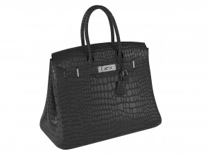 Hermes Matte Black Porosus Crocodile Birkin 35 Bag 3D Modell in Andere 3DExport