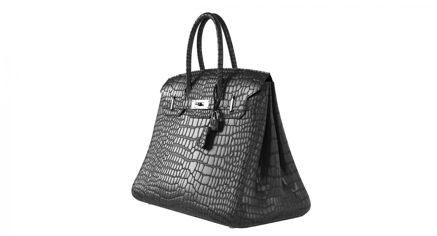 Hermes Matte Black Porosus Crocodile Birkin 35 Bag 3D Model in Other  3DExport