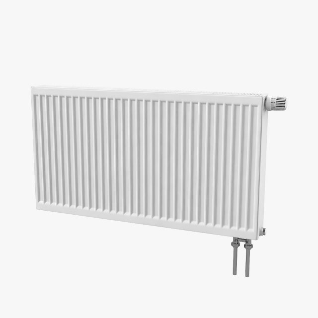 Steel Radiator KERMI With Bottom Connections 3D Модель .c4d .max .obj .3ds .fbx .stl .blend 