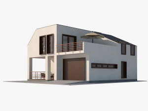 Casa de campo moderna com interior Modelo 3D