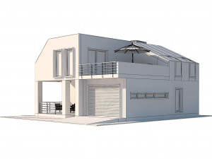 Modern country house with interior 3D Modell