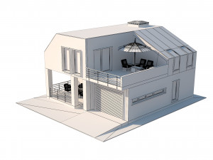 Modern country house with interior 3D Modell