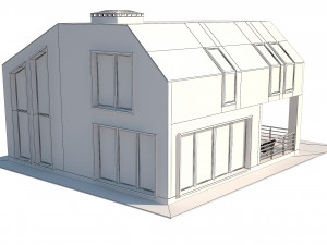 Modern country house with interior 3D Modell