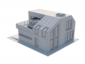 Modern country house with interior 3D Modell