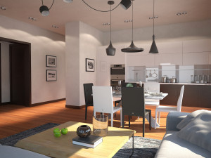Modern country house with interior 3D Modell
