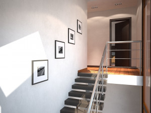 Modern country house with interior 3D Modell