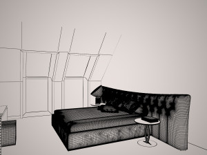Modern country house with interior 3D Modell