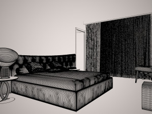 Modern country house with interior 3D Modell