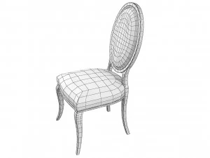 Modern classic dining side chair 3D Model