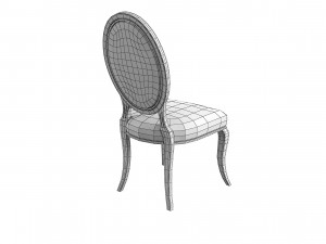 Modern classic dining side chair Model 3D