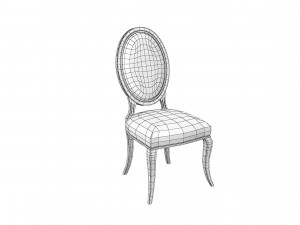 Modern classic dining side chair Model 3D