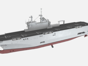 Mistral-class amphibious assault ship 3D Model