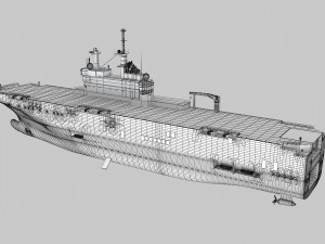 Mistral-class amphibious assault ship 3D Model