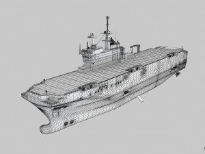 Mistral-class amphibious assault ship 3D Model