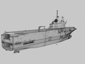 Mistral-class amphibious assault ship 3D Model