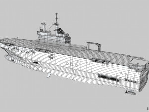 Mistral-class amphibious assault ship 3D Model