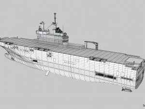 Mistral-class amphibious assault ship 3D Model