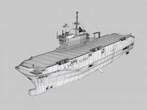 Mistral-class amphibious assault ship 3D Model
