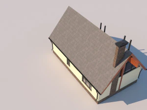 Barn Style Cottage with interior 3D Model
