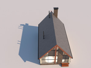 Barn Style Cottage with interior Modelo 3D