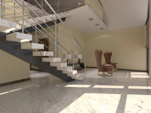 Barn Style Cottage with interior 3D Model